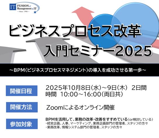 ビジネスプロセス改革 入門セミナー2025(10月開講分）