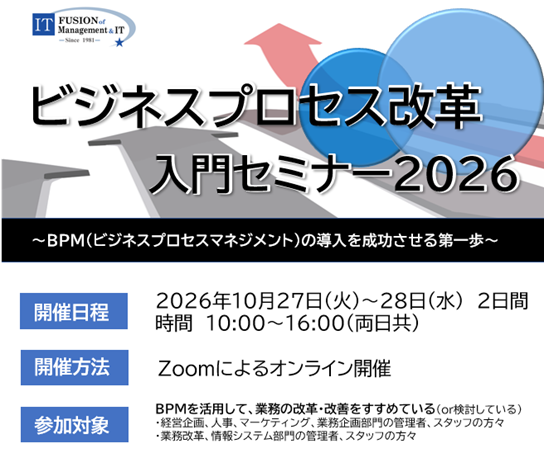 ビジネスプロセス改革 入門セミナー2026(10月開講分）